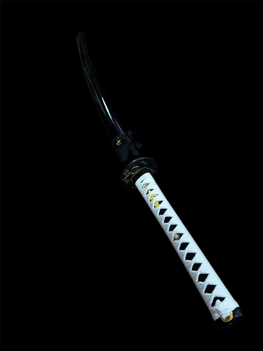 Black & White Assassin Katana - 1045 Carbon Steel - Hidden Blade - Genuine Ray Skin
