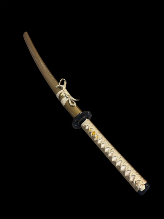 Golden Katana - 1045 Carbon Steel - Faux Ray Skin - Hand Painted Scabbard