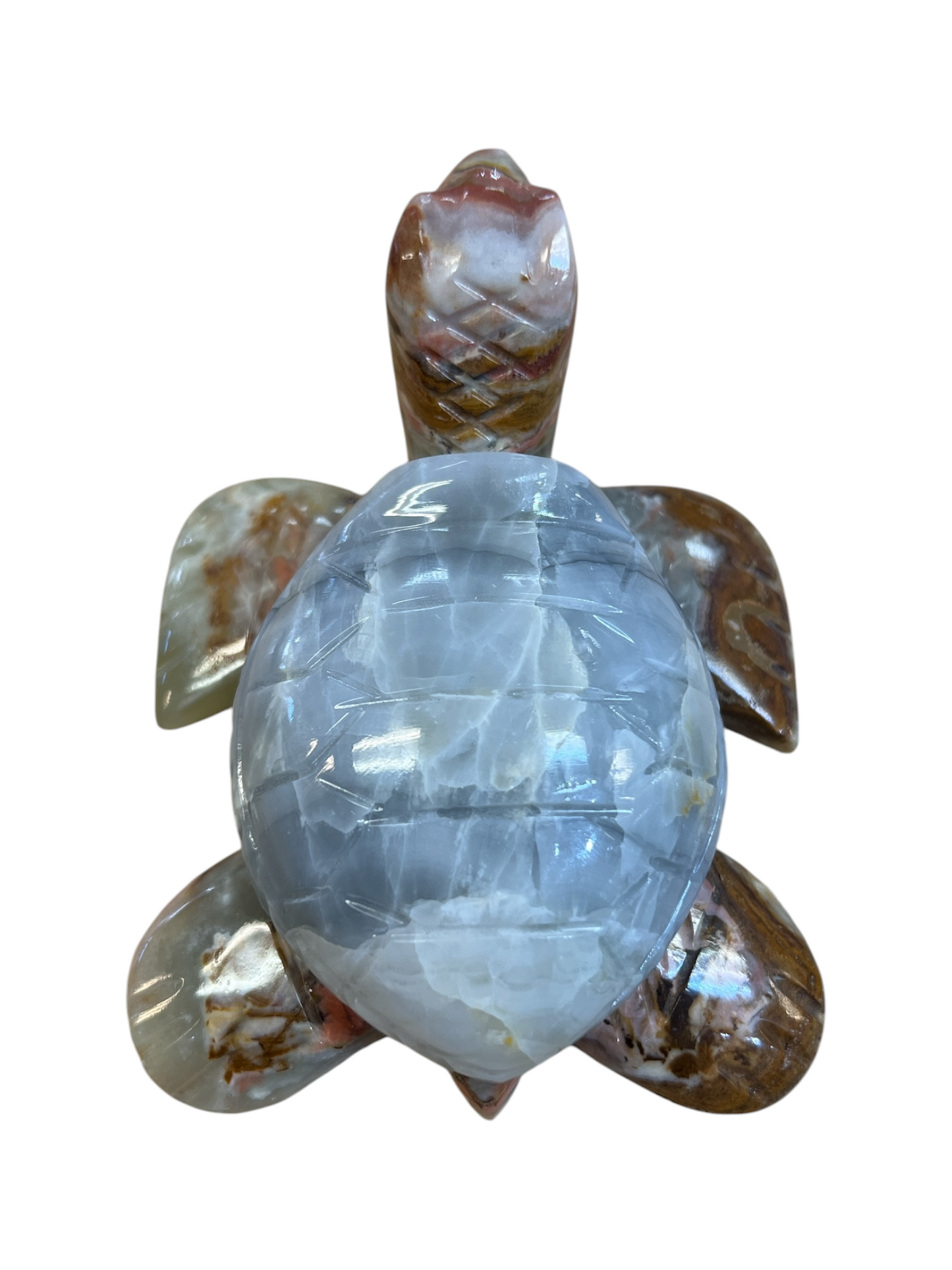 Blue Calcite / Green Mexican Onyx Turtle