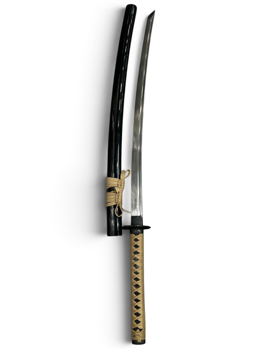 Shinwa Makaku Katana - Full Tang - Hand Forged Damascus - Genuine Ray Skin