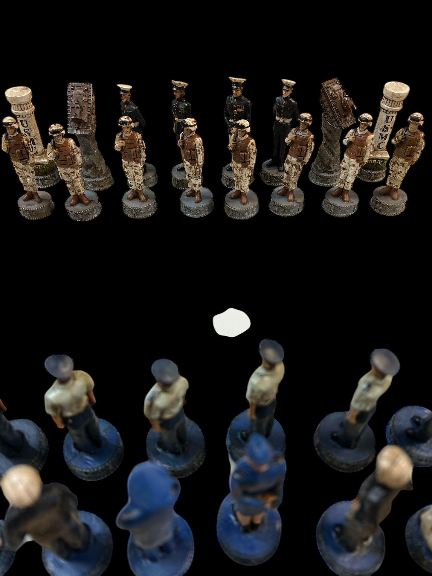 Marine Vs. Air Force Chess Set - Includes Glass Board - Resin Pieces