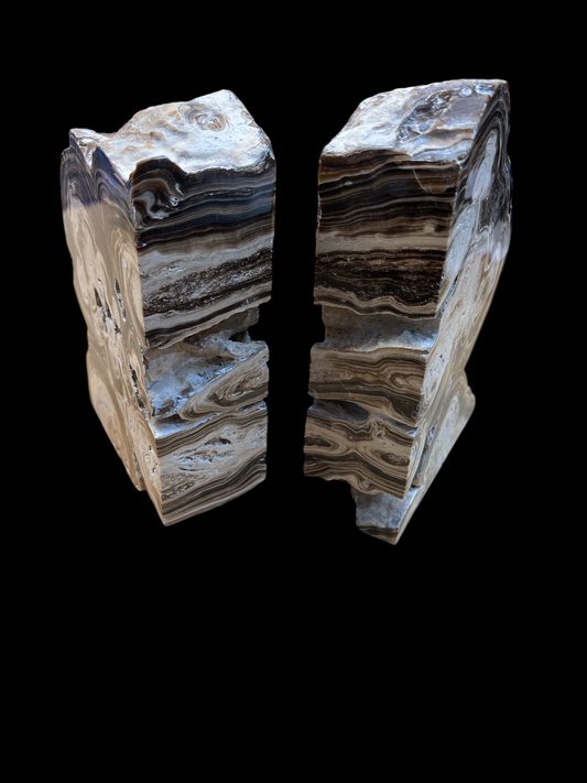 Large Chocolate Calcite Bookends (Pakistan)