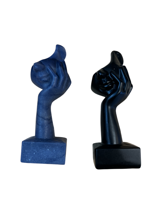 Obsidian & Sodalite Masquerade Figures (Hand Carved)