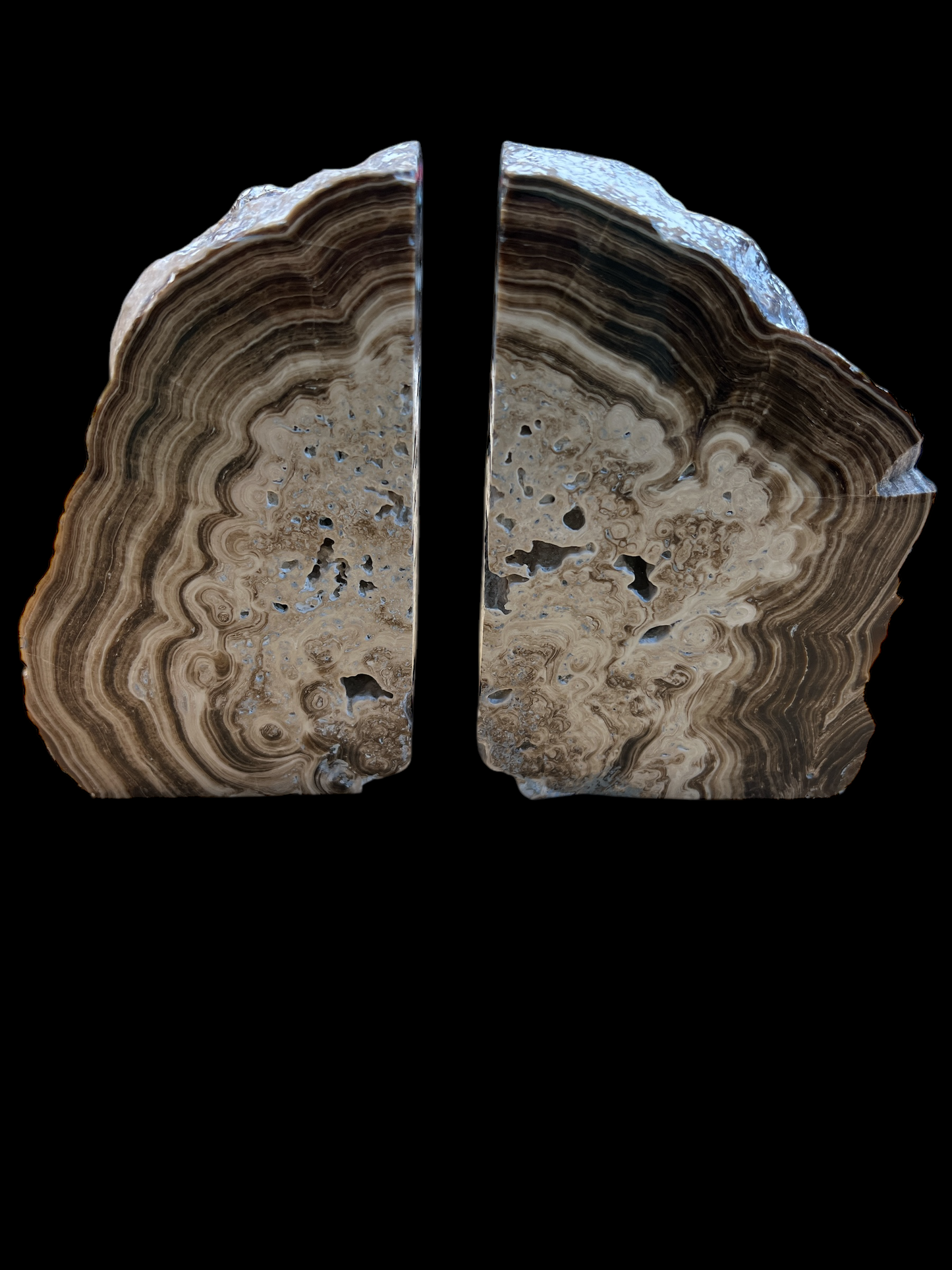 Small Chocolate Calcite Bookends (Pakistan)
