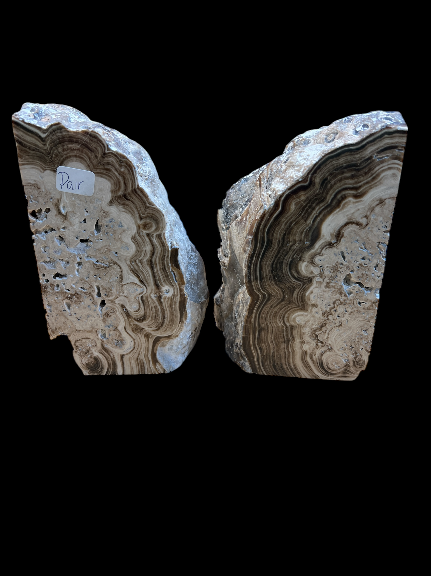 Small Chocolate Calcite Bookends (Pakistan)