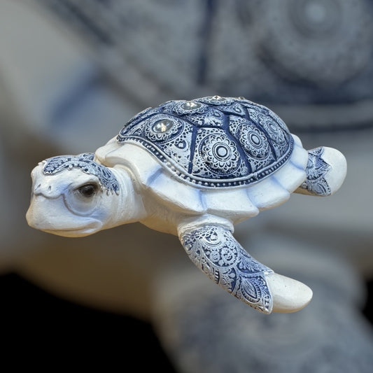 6.5" Inch Hindu Themed Blue Sea Turtle