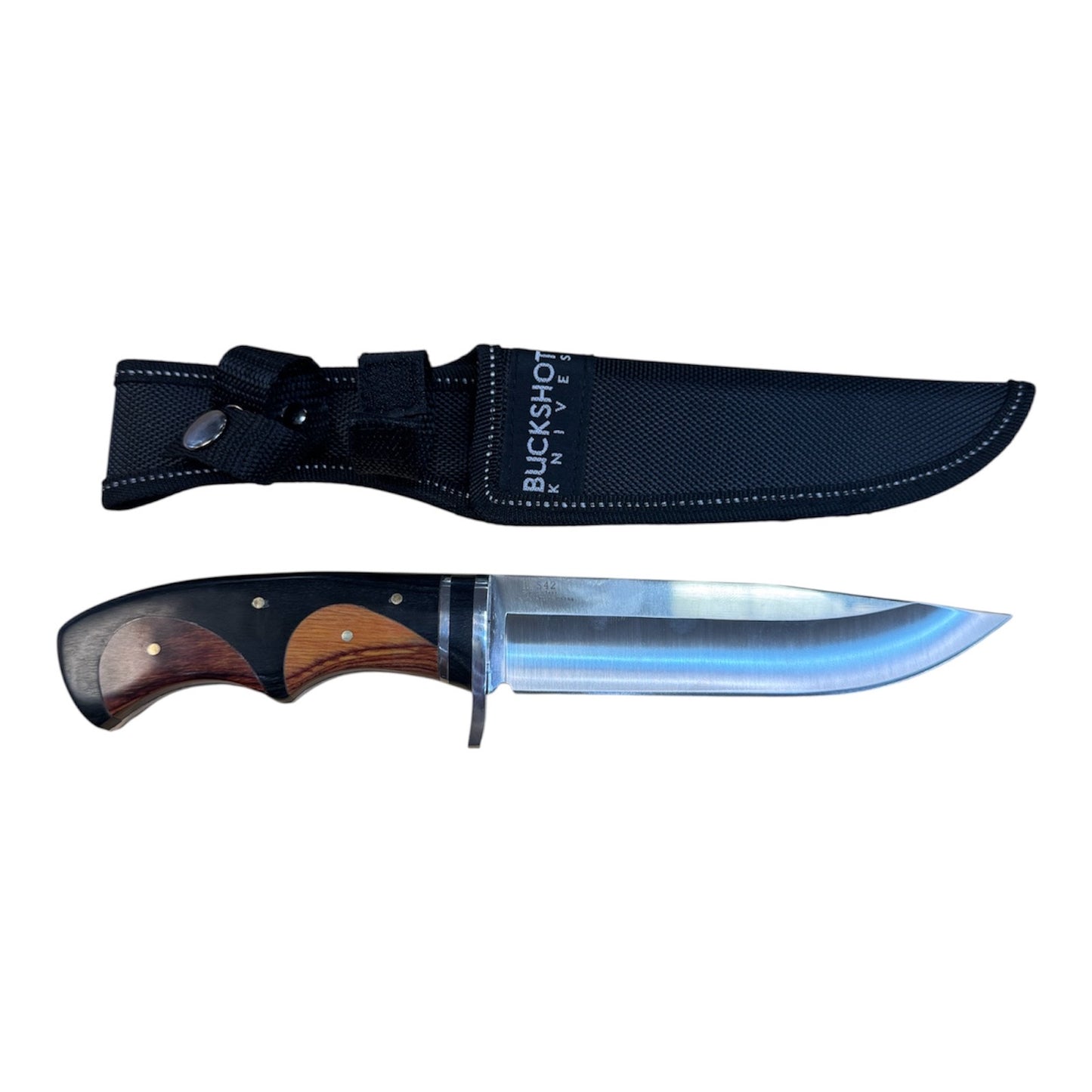"Buckshot" 6" Inch 3CR13 Steel Full Tang Hunting Knife and Wooden Handle