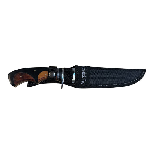 "Buckshot" 6" Inch 3CR13 Steel Full Tang Hunting Knife and Wooden Handle