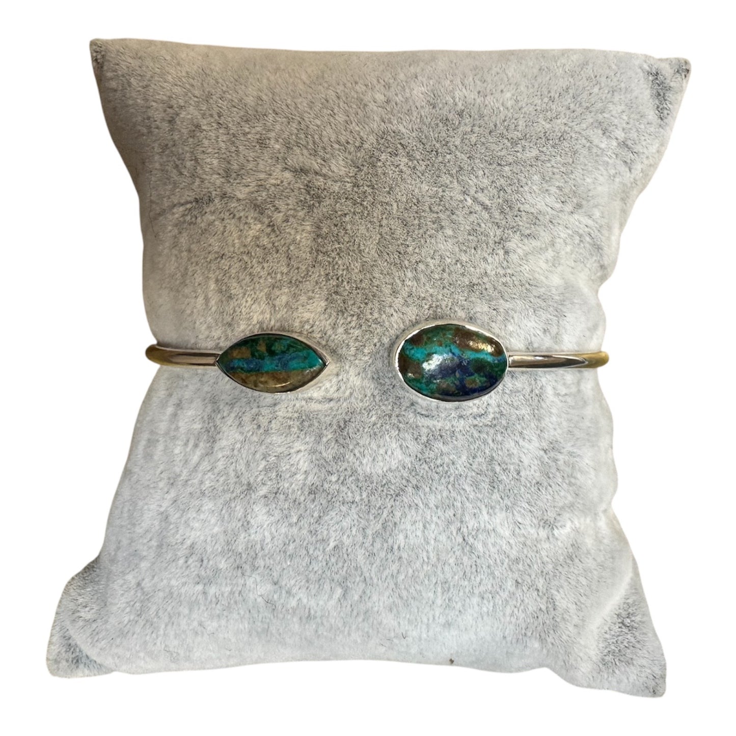 Azurite Malachite - Sterling Silver - Adjustable Stone Bracelet