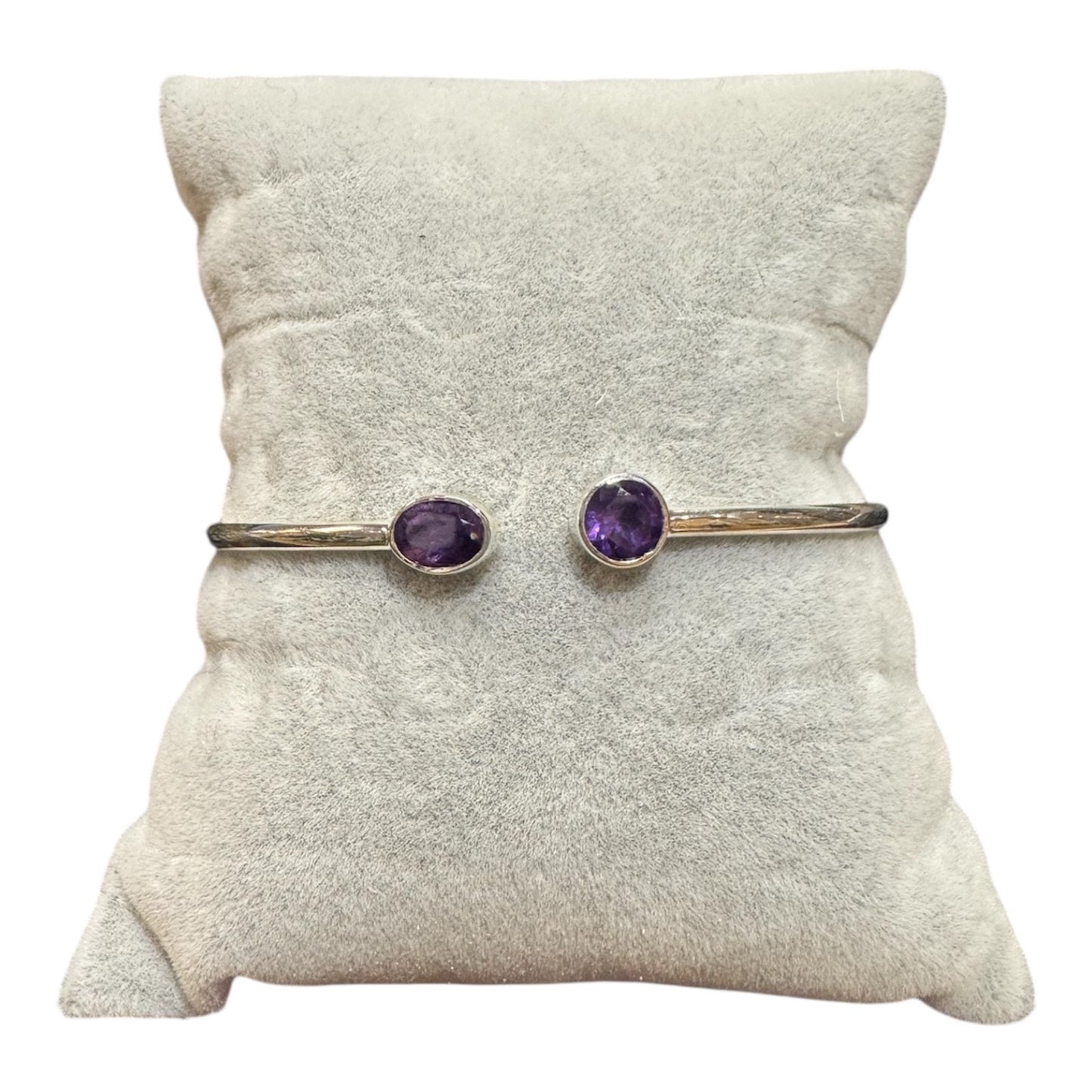 Amethyst - Sterling Silver - Adjustable Stone Bracelet