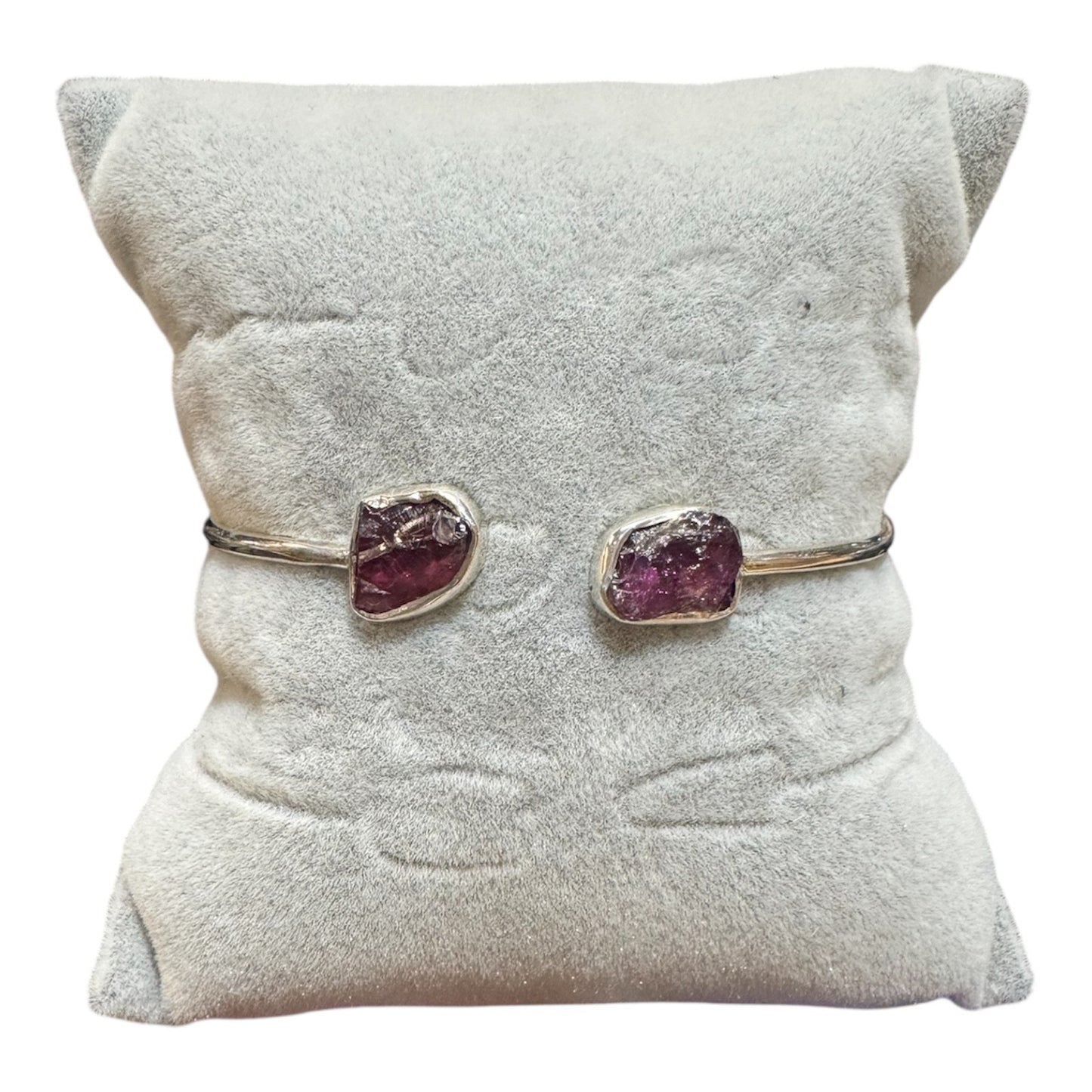 Rhodolite Garnet - Sterling Silver - Adjustable Stone Bracelet