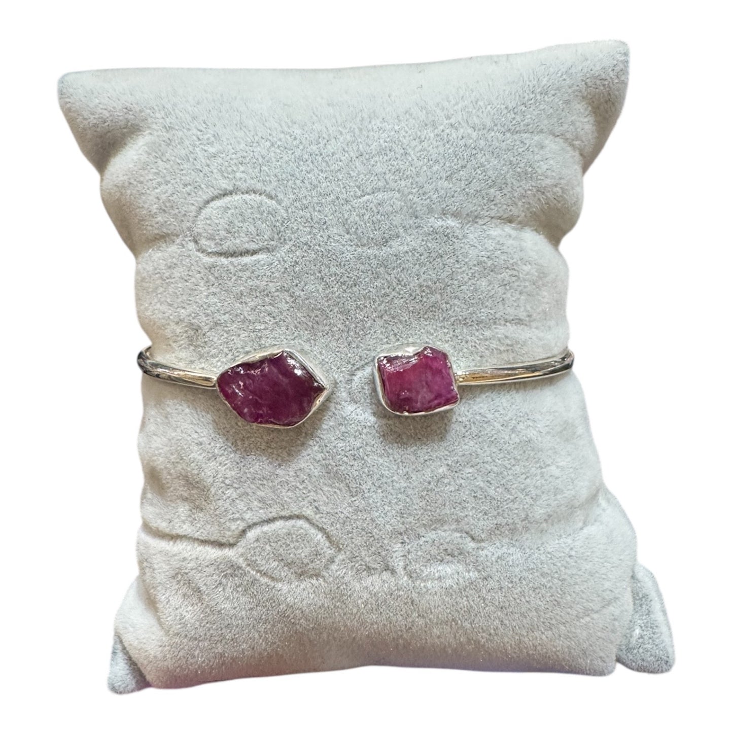 Ruby - Sterling Silver Adjustable Stone Bracelet