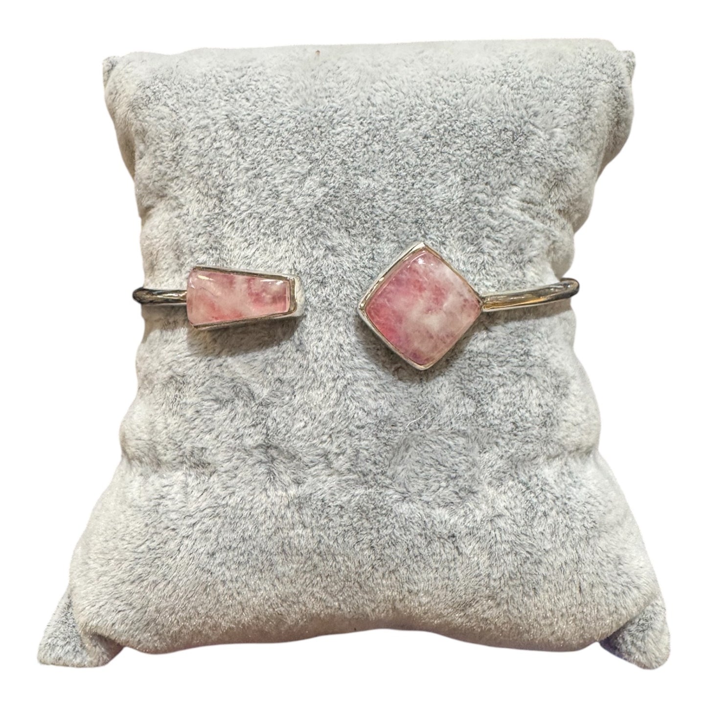 Pink Moonstone - Sterling Silver - Adjustable Bracelet
