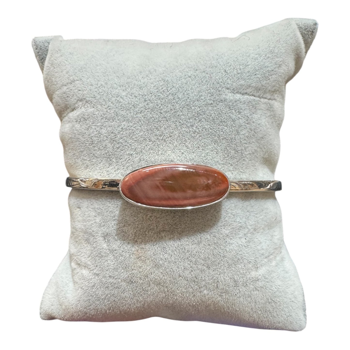 Crazy Lace Agate - Sterling Silver - Adjustable Stone Bracelet