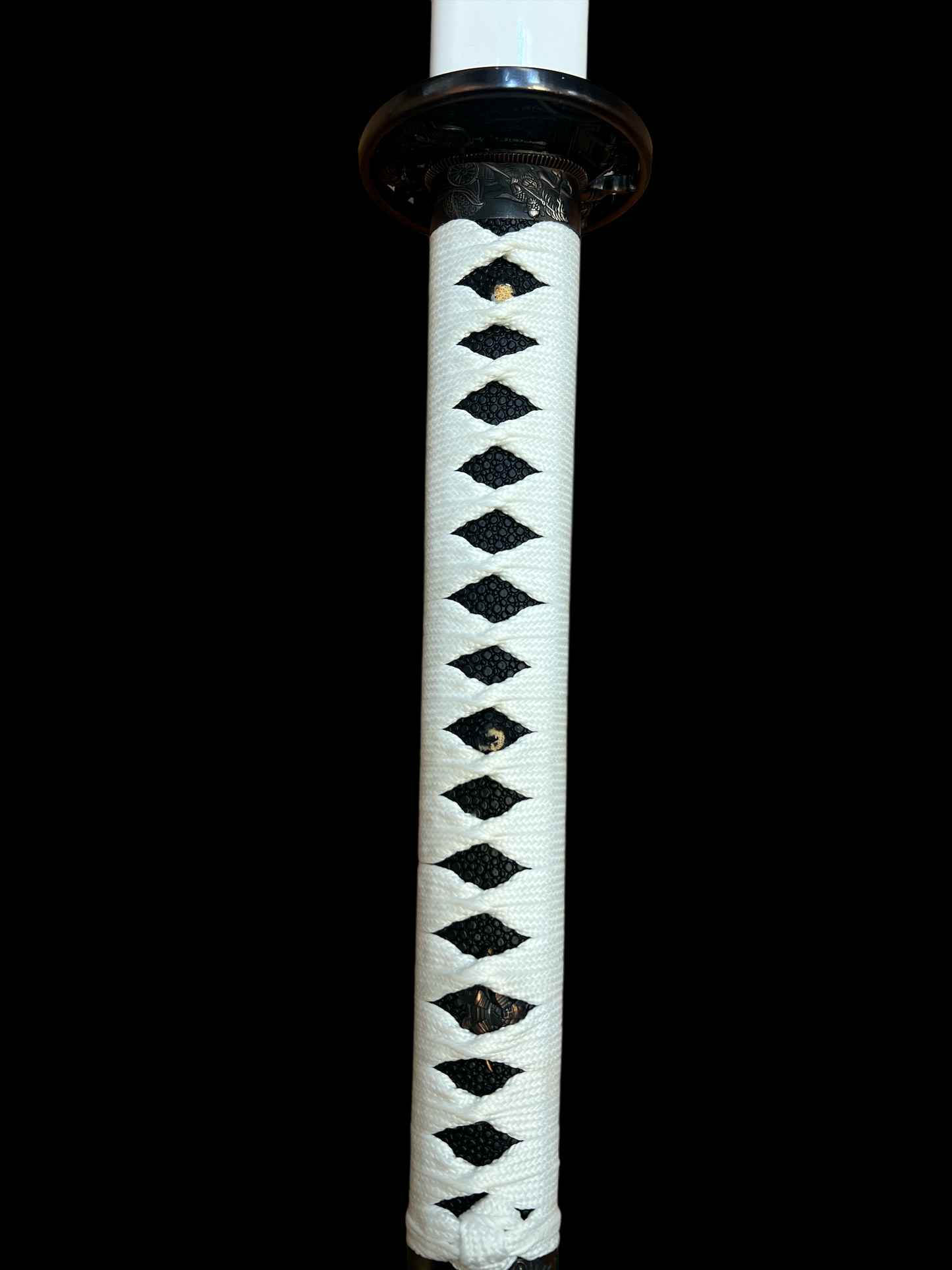 Shinwa White Knight - Tungsten Infused Damascus Katana - Steel Dragon Tsuba