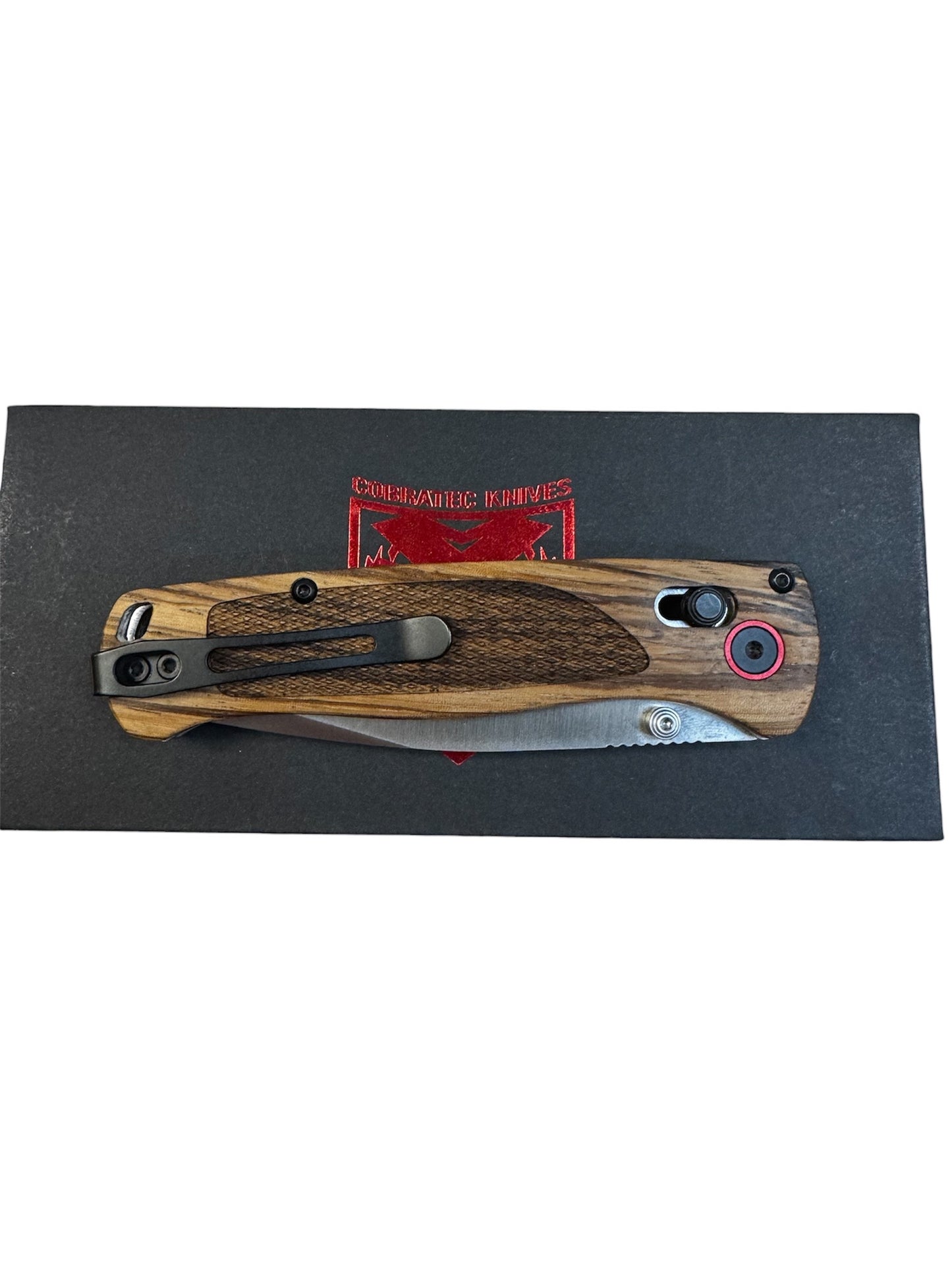 CobraTec - "Zebrawood" - D2 Steel - Zebrawood and Aluminum Handle - Bar Lock