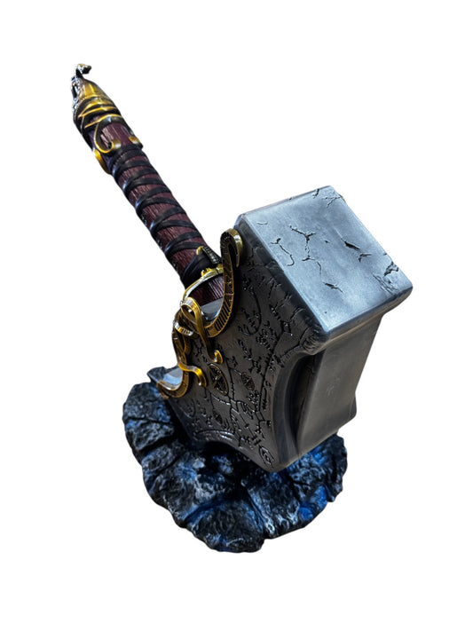 Thor's Hammer (Mjolnir) - God Of War Replica - Resin & Aluminium Composite - Base Included