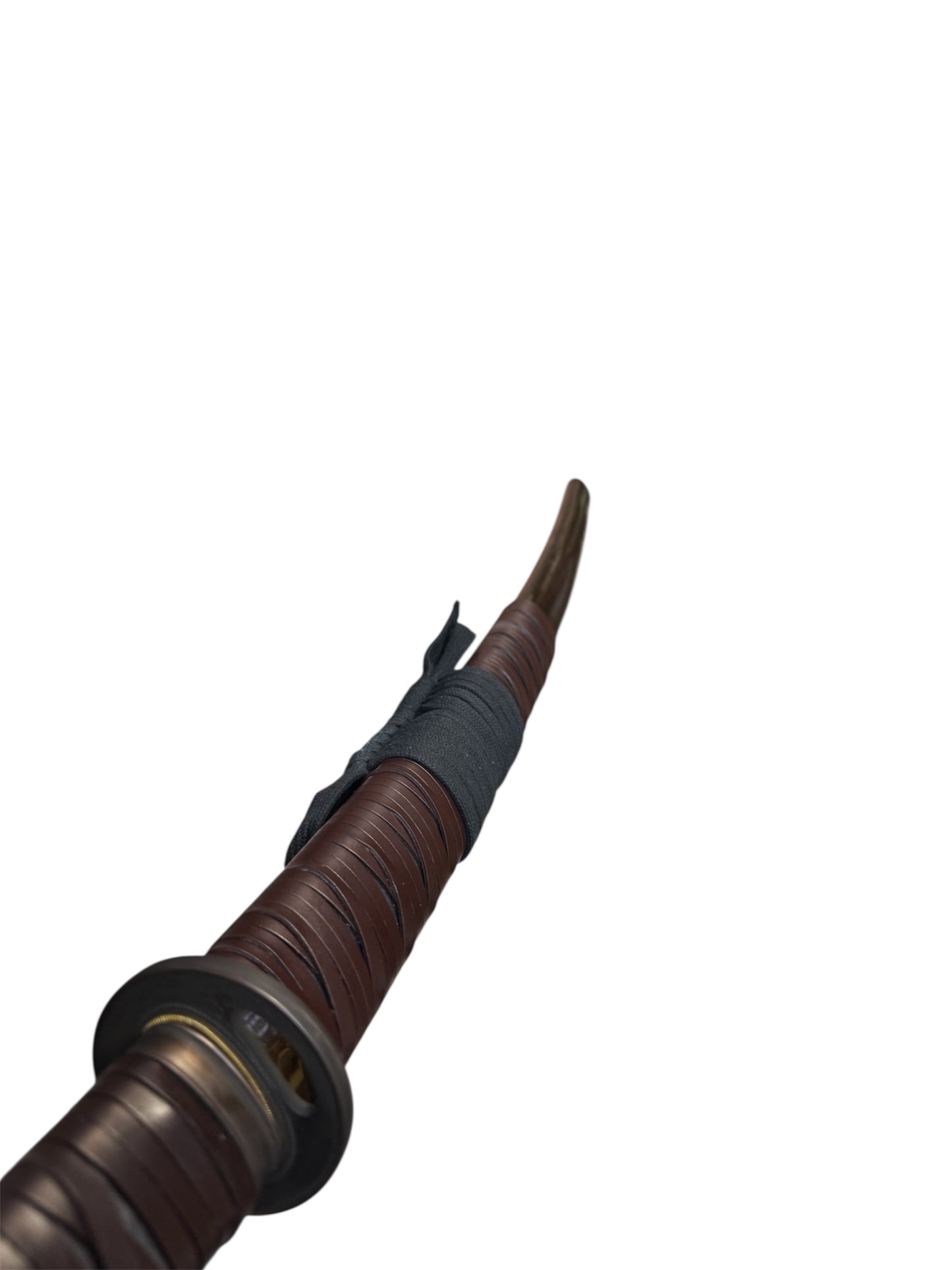 Shikoto Rurousha Forged Katana- Damascus Steel - Leather Wrapped - Patina Tusba