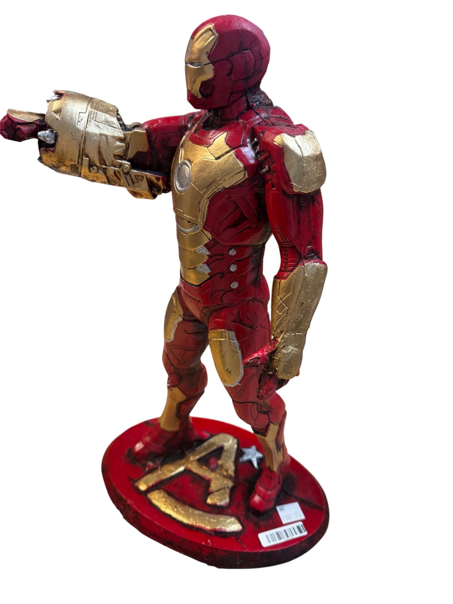 Fishbone Iron Man Figurine - Made From Fishbones - Hand Painted - Size: 15in x 9in