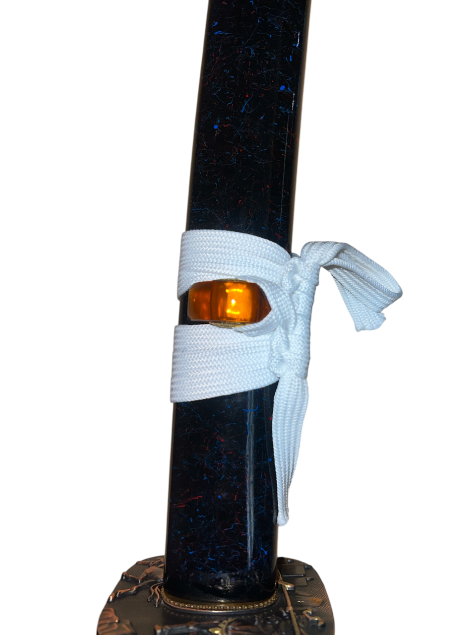 Splintered Sky Katana - 1045 High Carbon Steel - Red and Blue Splattered Scabbard