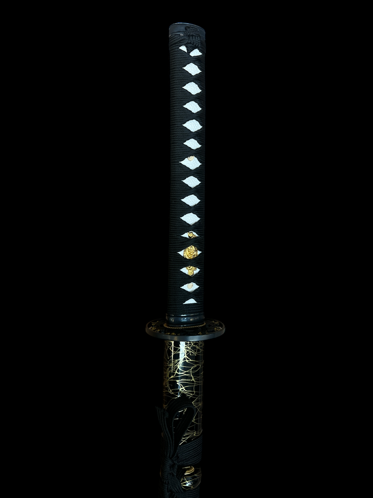 Hand Painted - Engraved Blue Night Katana-Full Tang - 1045 High Carbon Steel