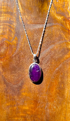 .925 Sterling Silver Amethyst Pendant (Chain Not Included)