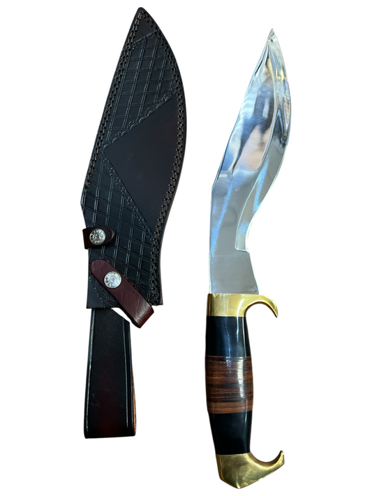 “Rite Edge” 1065 High Carbon Steel Kukri - Genuine Brass and Wood Handle