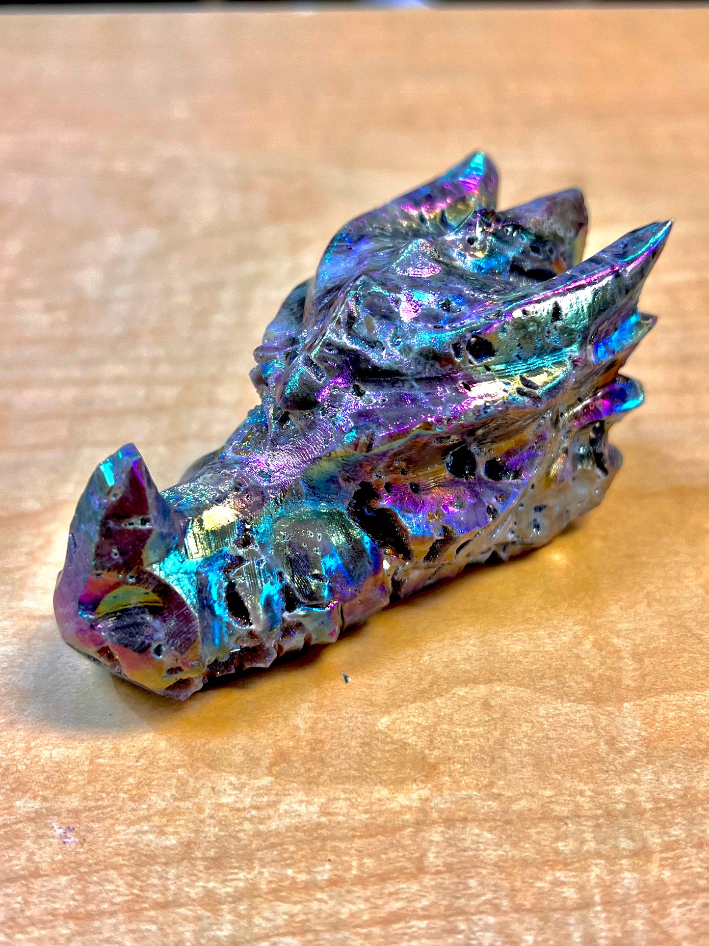 Chrome Amethyst Dragon Heads