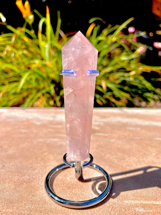 “A” Grade Rose Quartz Point (Stand Included)