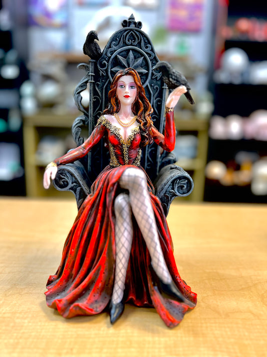 Regal Fairy in Cherry Red: "Guardian of the Crow"