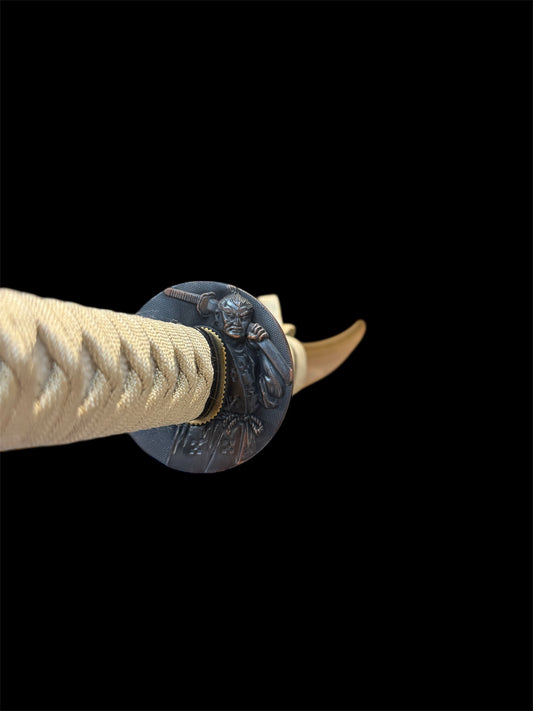 Golden Katana - 1045 Carbon Steel - Faux Ray Skin - Hand Painted Scabbard