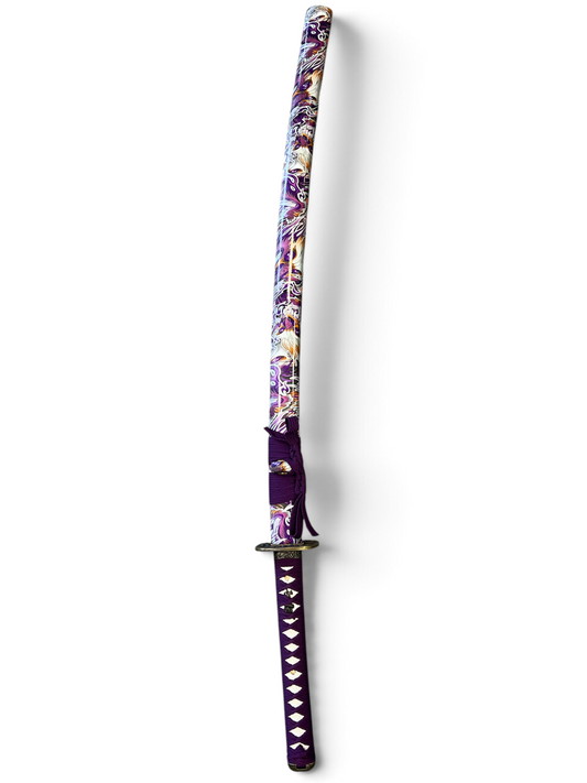 Purple Lotus Katana - 1065 High Carbon Steel - Functional - Certificate of Authenticity