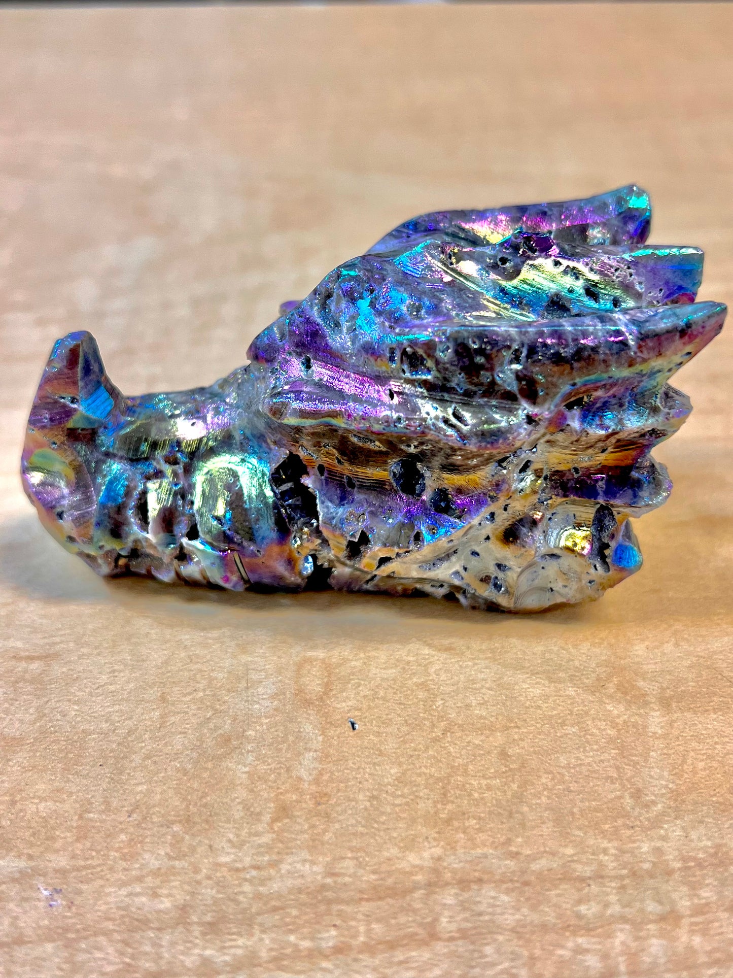 Chrome Amethyst Dragon Heads