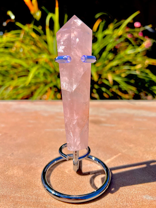 “A” Grade Rose Quartz Point (Stand Included)