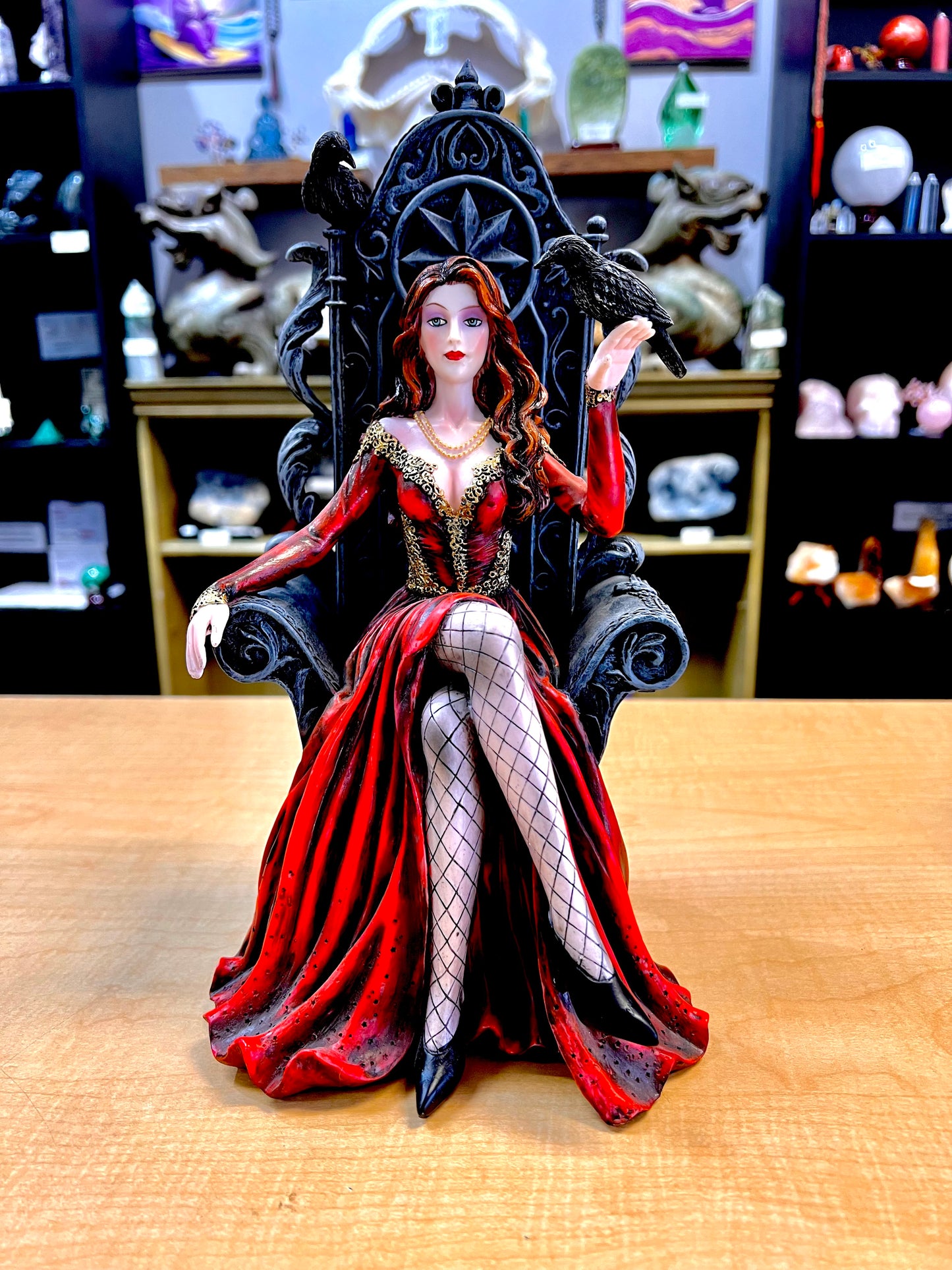 Regal Fairy in Cherry Red: "Guardian of the Crow"