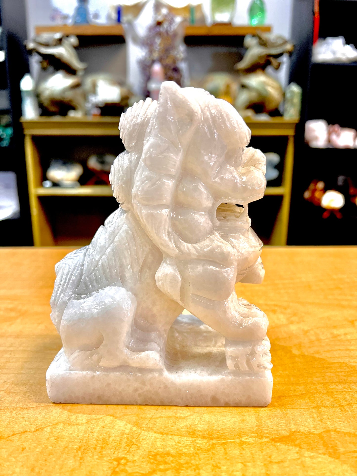 Set Of White Marble Fu Dog Book Ends (Turkey) *Sold as Pair*