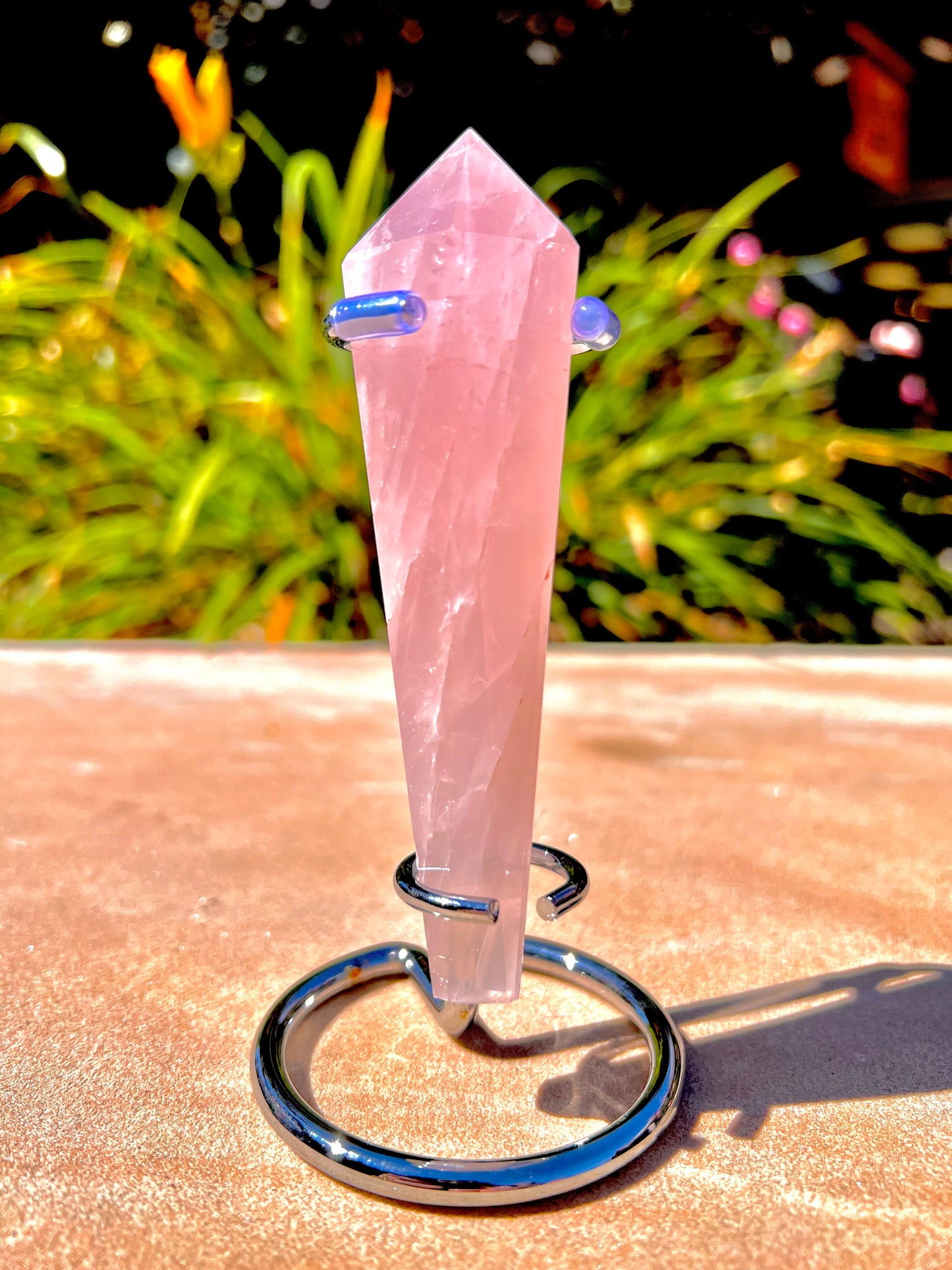 “A” Grade Rose Quartz Point (Stand Included)