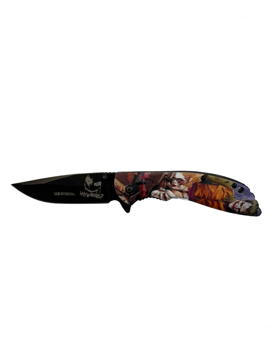 Harley Quinn / Joker Assisted Opening Pocket Knife (3CR13 Steel)