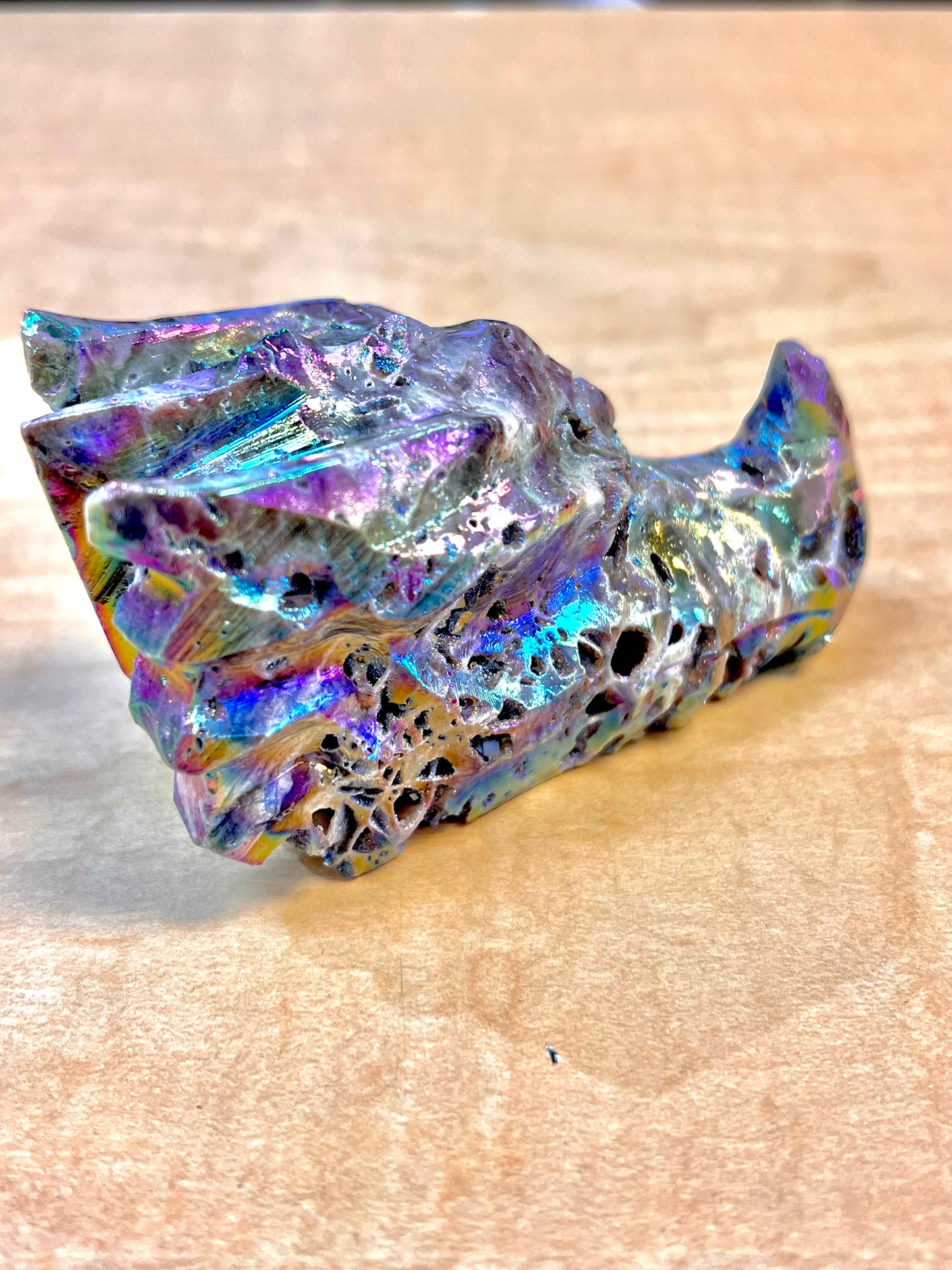 Chrome Amethyst Dragon Heads