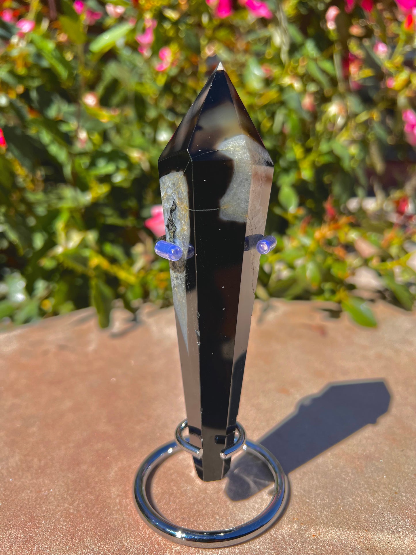 “A” Grade Banded Onyx Point (Stand Included)