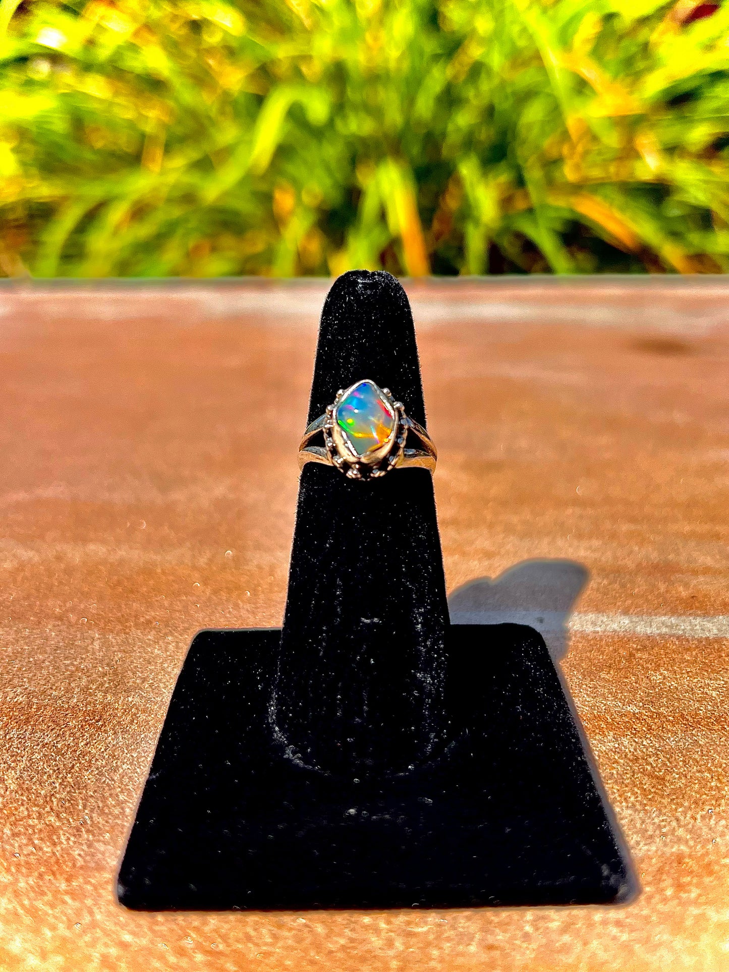 .925 Sterling Silver Ethiopian Opal Ring