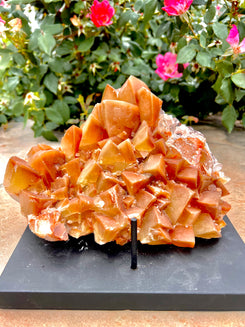 Natural Mexican Mariposa Calcite Specimen (Includes Stand)