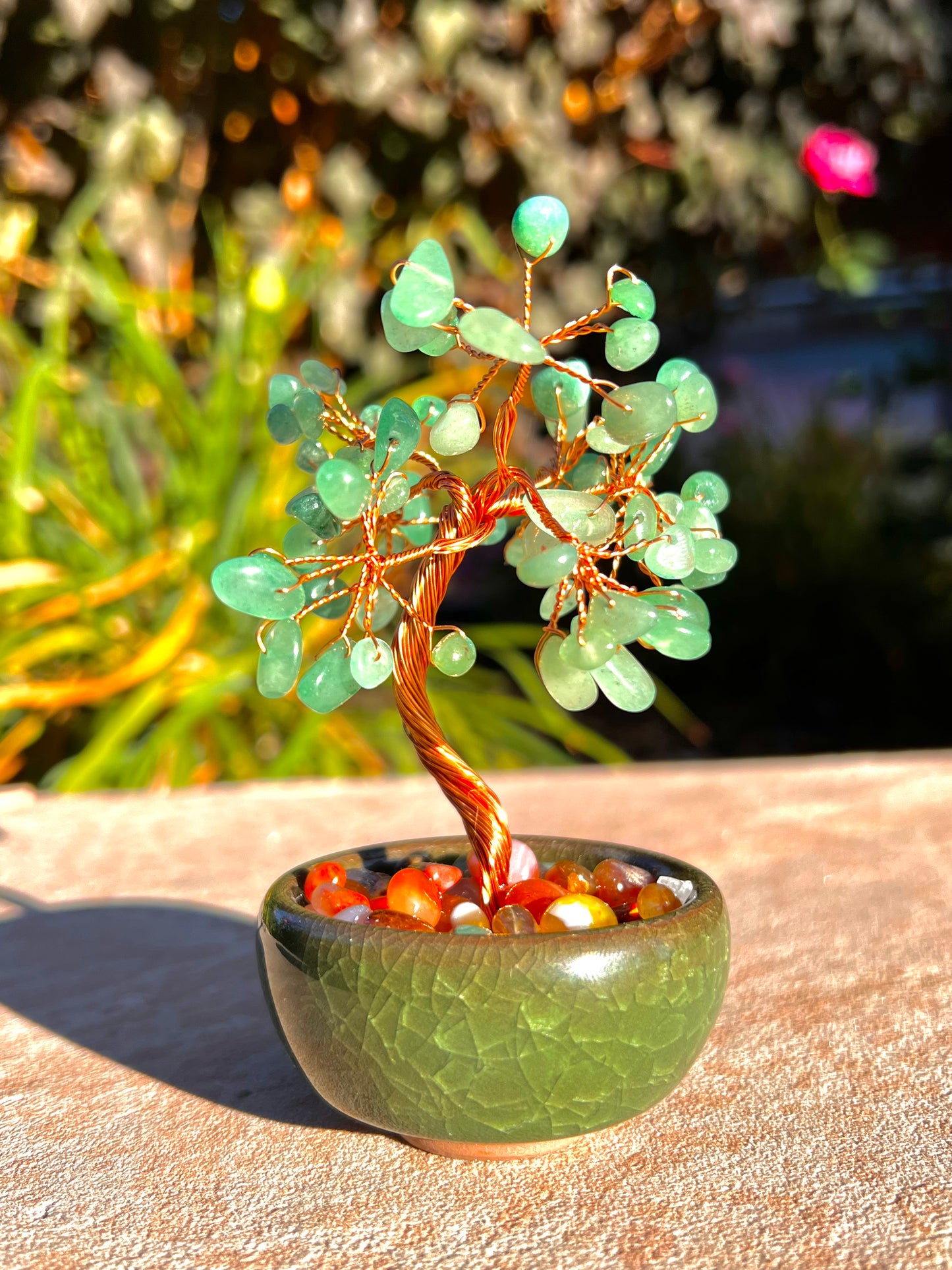 6" Inch Free Form Crystal Trees With Pot of Stones