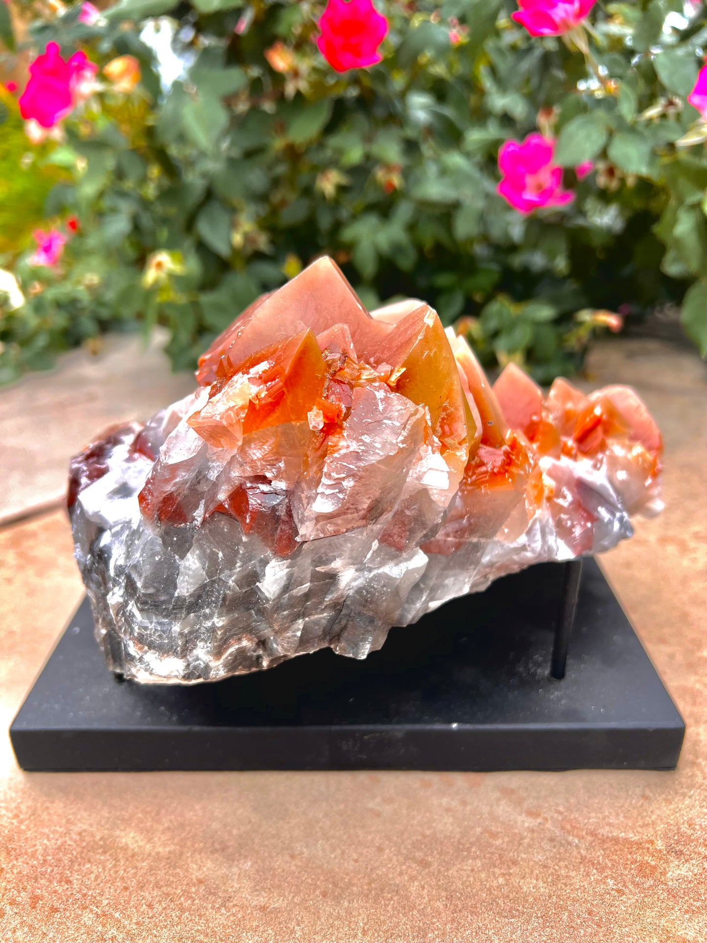 Natural Mexican Mariposa Calcite Specimen (Includes Stand)