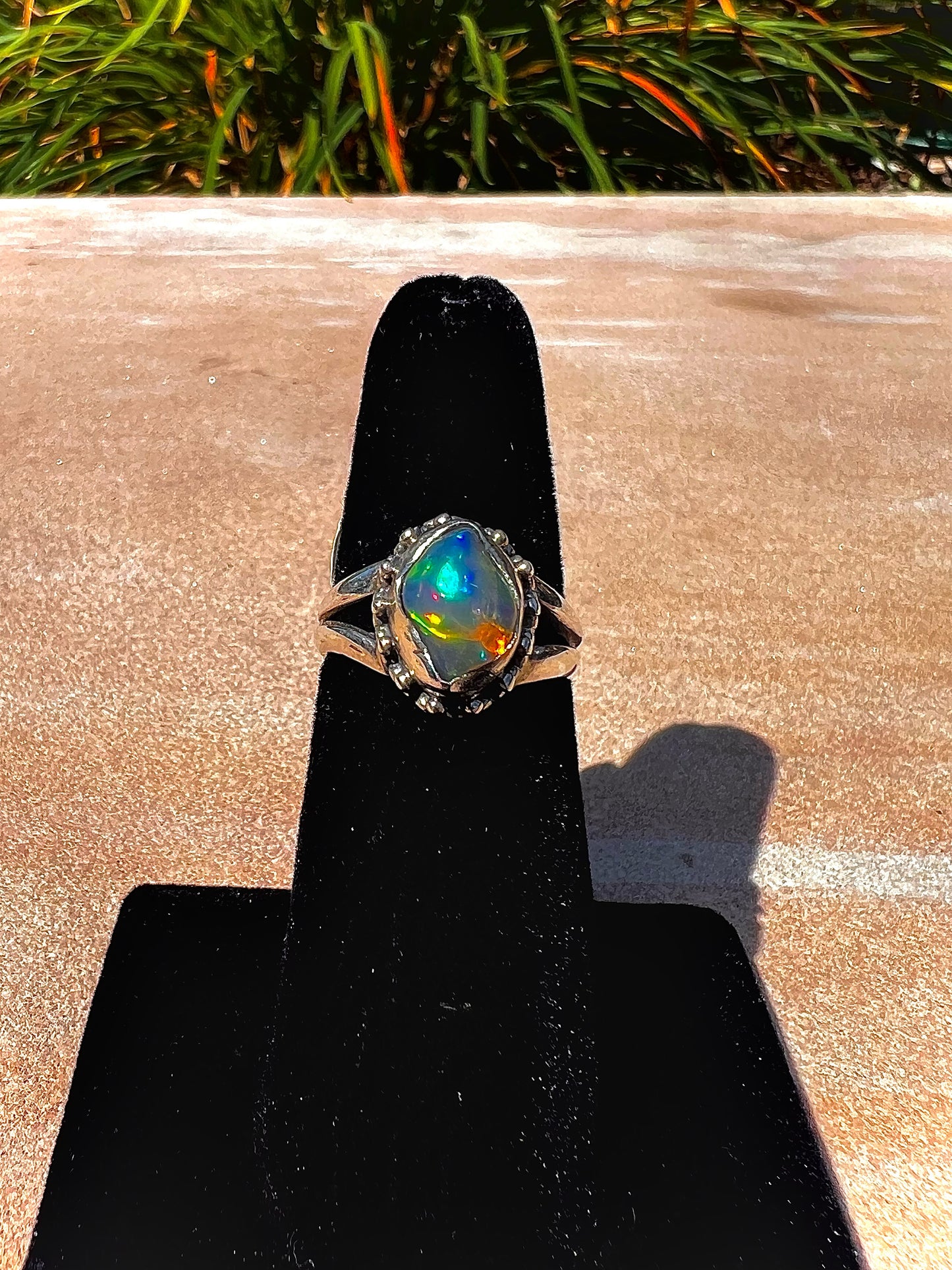 .925 Sterling Silver Ethiopian Opal Ring