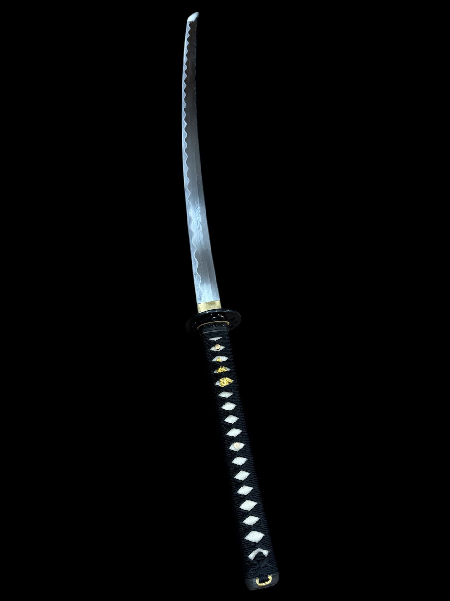 White Warrior Katana - Hand Forged - Damascus Steel - Genuine Ray Skin - Hand Painted Scabbard