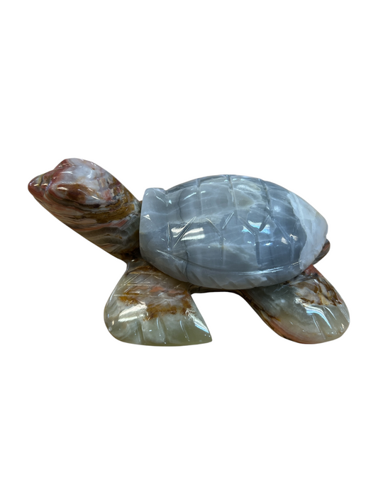 Blue Calcite / Green Mexican Onyx Turtle