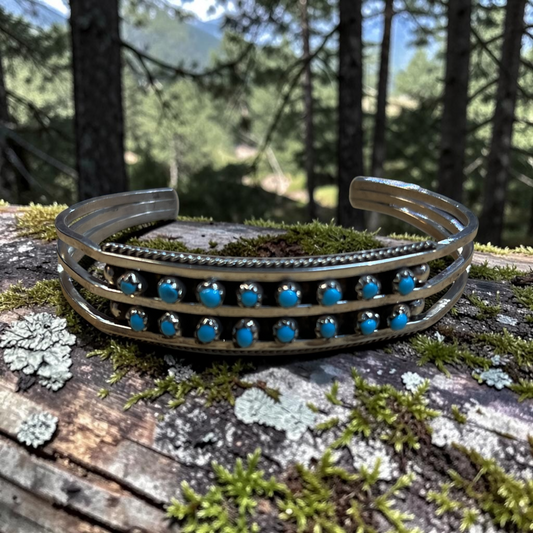 Hand Made .925 Sterling Silver & Turquoise Adjustable Bracelets