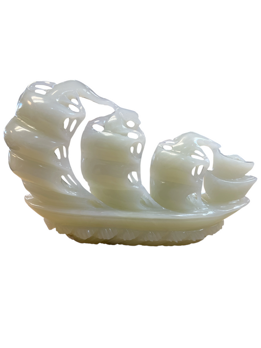 Mexican Green Onyx Boat  - Hand Carved