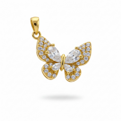 .925 Sterling Silver Butterfly Pendant - Swarovski Crystals